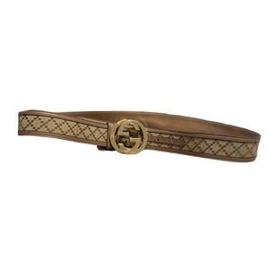 Gucci Tan Patterned Belt